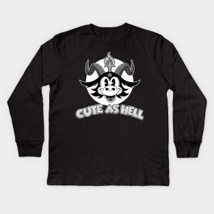 Spooky Cute as Hell Retro Blackcraft old 30s Cartoon Balckcraft Kids Long Sleeve T-Shirt